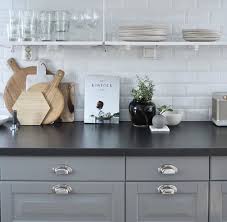 Buy oak, iroko, walnut and more here! Grey Cupboards With Black Worktop Grey Kitchen Cupboards Grey Cupboards Kitchen Inspirations