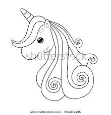 Black And White Unicorn Clipart Cute Unicorn Clipart Coloring Activity Vector Illustration Cute Art Unicorns Clipart Vector Artwork