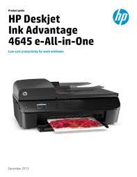 Hp Deskjet Ink Advantage 4645 E All In One Manualzz