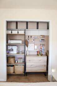 Redoing a closet into a craft room how to arrange a small, square bedroom hobbies such as sewing, stamping or scrapbooking are more enjoyable when you have all your supplies at hand in one easily. How To Turn A Cluttered Closet Into Organized Craft Storage Pretty Real