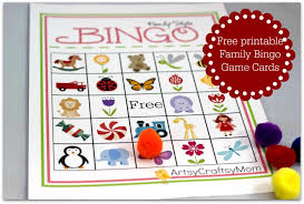 Besides being fun bingo games are great for a child's visual perception and concentration. Free Printable Family Bingo Card Set Artsy Craftsy Mom