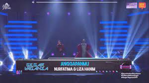 Konsert minggu kedua program realiti nyanyian, gegar vaganza musim keenam (gv6) berlangsung dengan meriah di auditorium majlis bandaraya shah alam (mbsa) malam tadi. Anggapanmu Nur Fatima Ft Liza Hanim Live Gegar Vaganza 2019 Youtube