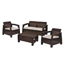 Rattan Koltuk Takimi Kahverengi A101