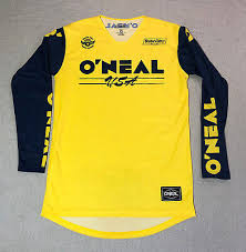 O'Neal USA Long Sleeve Racing T-Shirt Size Medium Yellow Spell Out Logo  READ