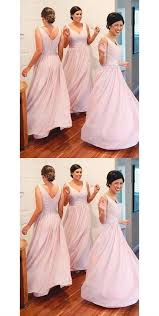 Elegant Blush Pink A Line V Neck Strap Chiffon Bridesmaid Dresses Evening Dresses Pink Bridesmaid Dresses Long Simple Bridesmaid Dresses Light Pink Bridesmaid Dresses