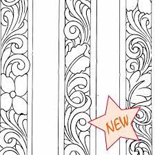 Belt leather carving patterns by chan geer: Ribbon Scroll Three Belt Pattern Don Gonzales Saddlery