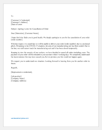 Start the announcement like a standard letter. Apology Letter By Supplier For Order Cancelation Word Excel Templates