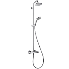 Hansgrohe 4 Spray 5 375 In Dual Shower Head And Handheld Shower Head In Chrome 27169001 Shower Systems Shower Heads Large Shower Heads