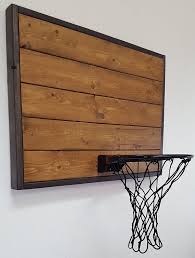 Rustic Wood Basketball Hoop Indoor Wall Basketball Hoop Basketball Room Boys Bedroom Decor Basketball Bedroom