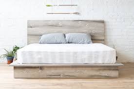 Fabric polyester 100%/mdf, particle board/polyurethane foam pad 100%/plastic primary upholestery: Rustic Modern Platform Bed Frame And Headboard Boho Loft Etsy
