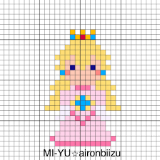 pixelart スーパーマリオ ピーチ姫 | アイロンビーズ@MI-YU☆