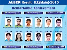 The results have been declared for the jee. Allen Jee Main 2015 Result Iit Jee Main Results 2015