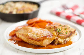 Parisian Bistro Bone In Chicken With Dauphinoise Potatoes And Vichy Carrots Recipe Healthy Chicken Recipes Easy Baked Chicken Recipes Easy Low Carb Chicken Recipes Easy