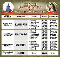 Kalender liturgi senin, 28 juni: Jadwal Pekan Suci Paroki Boro Jogja Keuskupan Agung Semarang Jurugan Info