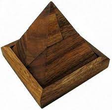 Try to build the pyramid using all the parts. 5 Piece Pyramid Wooden Brain Teaser Puzzle 662