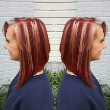 You can add a few copper pieces. The First Process To Icy White Highlights And Candy Apple Red Hair Hair Inspo Color Dyed Hair Hair