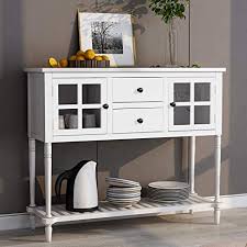 Our rustic wood furniture adds interest while enhancing the functionality of any interior! Amazon Com P Purlove Buffet Table Sideboard Table Console Table Rustic Tables With Two Storage Drawers Two Cabinets And Bottom Shelf For Living Room And Entryway White Buffets Sideboards