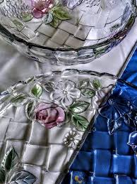 Vintage mikasa lead crystal glass bowl frosted swirl, vintage candy dish 6 c10designstreasures 5 out of 5 stars (21) $ 5.00. Vintage Riccardo Crystal Lattice Cake Plate Platter And Bowl Set Made In Japan Flash Glass Maker S Painting Technique Gorgeous Crystal Lattice Lead Crystal Crystals
