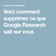 Voici Comment Supprimer Ce Que Google Research Sait Sur Vous Astuces Pour Ordinateur Google Ordi Tablette