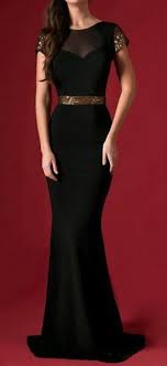 Black And Gold Long Sleeve Prom Dress Fashionable Round Collar Short Sleeve Backless Sequin Design Women S Dress Women Dresses Classy Black Evening Dresses Prom Dresses With Sleeves
