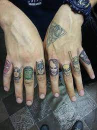 The Gang S All Here Knuckle Tattoos Finger Tattoos Hand Tattoos