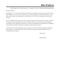 Best Event Planner Cover Letter Examples Livecareer