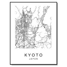 Your kyoto travel planning map to create the perfect kyoto itinerary with top tourist attractions, best places to visit, best things to do. Amazon Com Kyoto Map Wall Art Poster Print Japan City Map Street Black White Handmade