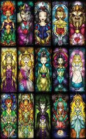 Disney world parks exclusive beauty and the beast stained glass window frame 23. Stained Glass Window Of Disney Characters Play Jigsaw Puzzle For Free At Puzzle Factory