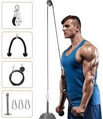 More versatile than a straight bar alone, the pulldown rope will target your triceps and abs with laser precision. Elikliv Pulley Cable System Fitness Diy Loading Pin Lifting Triceps Rope Machine Workout Length Home Gym Sport Accessories Buy Online In Aruba At Aruba Desertcart Com Productid 214601992