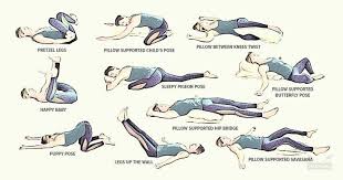 10 Sleep Promoting Yoga Poses You Can Do Right In Bed Relaxing Yoga Poses Night Yoga Night Time Yoga