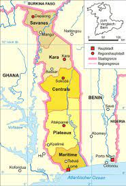 Carte Regions Togo Couleur Carte Des Regions De Togo En Couleur