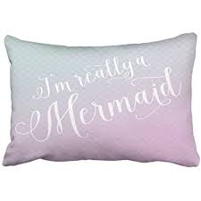 Emvency Decorative Throw Pillow Cover Queen Size 20x30 Inches Im Really A Mermaid Pillowcase With Hid Decorative Throw Pillow Covers Cushion Gift Bedroom Couch