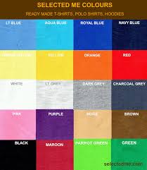 Polo T Shirts Colour Guide Card Readymade Stocks
