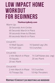 Low Impact Home Workout For Beginners Beginner Workout At Home Hiit Workout At Home Low Impact Workout Plan