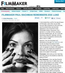 FILMMAKER PAUL RACHMAN REMEMBERS ZOE LUND