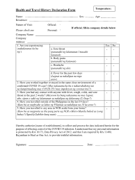 The information provided by you may. Health And Travel History Declaration Form Pdf Pdf
