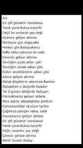 Bir Cift Guvercin Havalansa Yanik Yanik Koksa Karanfil Melih Cevdet Anday Cift