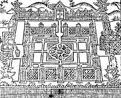 Classic Elizabethan Knot Garden Layout With Well To The Left Suzanne Likes The Style Of This Illustration But Th Elizabethan Simple Patterns Garden Planning