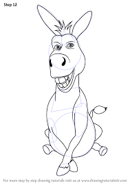 Learn How To Draw Donkey From Shrek Shrek Step By Step Drawing Tutorials In 2020 Donkey Drawing Shrek Drawing Shrek