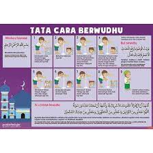 Setiap muslim harus tahu tata cara wudhu sebagai salah satu syarat agar sholat atau ibadahnya dianggap sah dan diterima allah swt. Tipe 05 Poster Belajar Cara Berwudhu Shopee Indonesia