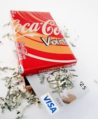 It's a visa prepaid gift card. Vanilla Coke Aluminum Can Box For Gift Card Recycled Etsy Visa Gift Card Coke Gifts How To Emboss