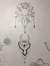 desenho na parede sol e lua por do sol sol e lua desenho