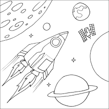 Space Rocket Colouring Page Space Coloring Pages Planet Coloring Pages Solar System Coloring Pages