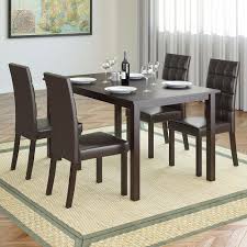 It must be cleaned regularly. Corliving Atwood 55 Inch Dining Table In Cappuccino With 4 Dark Brown Leatherette Chairs The Home Depot Canada