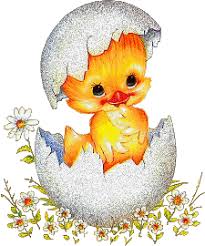 Цыпленок вылупился из яйца - анимационная картинка