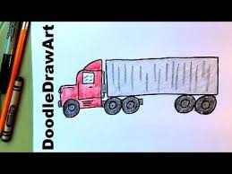 How To Draw An 18 Wheeler Transport Truck Easy Drawing Lesson For Kids Semi Truck Hd Easy Drawings Drawing Lessons For Kids Drawing Lessons