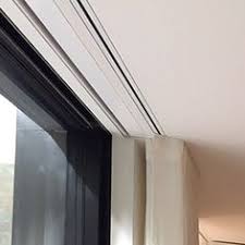A typical drapery track hardware configuration includes the track, carriers that move back and forth within the track (sometimes referred to as glides, gliders, slides, or sliders), and end stops. 11 Ceiling Curtain Track Ideas Ceiling Curtain Track Ceiling Curtains Curtains With Blinds