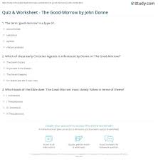 Quiz Worksheet The Good Morrow By John Donne Study Com