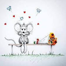 Little Mouse Drawing Interacting With Real Elements Mouse Drawing Cartoon Drawings Drawings
