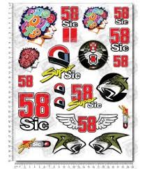 Marco simoncelli 58 moto gp `art` stickers motorcycle decals graphics x 2. Marco Simoncelli 58 Supersic Large Decal Set 24x32 Cm Laminatet Pegatinatix